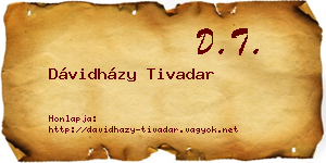 Dávidházy Tivadar névjegykártya