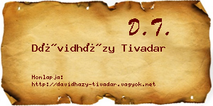 Dávidházy Tivadar névjegykártya