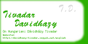 tivadar davidhazy business card